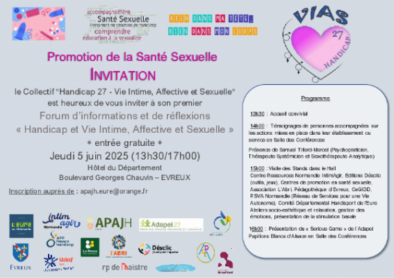 Miniatude de l'evenement Forum d’informations et de reflexions : “Handicap et Vie Intime, Affective et Sexuelle”